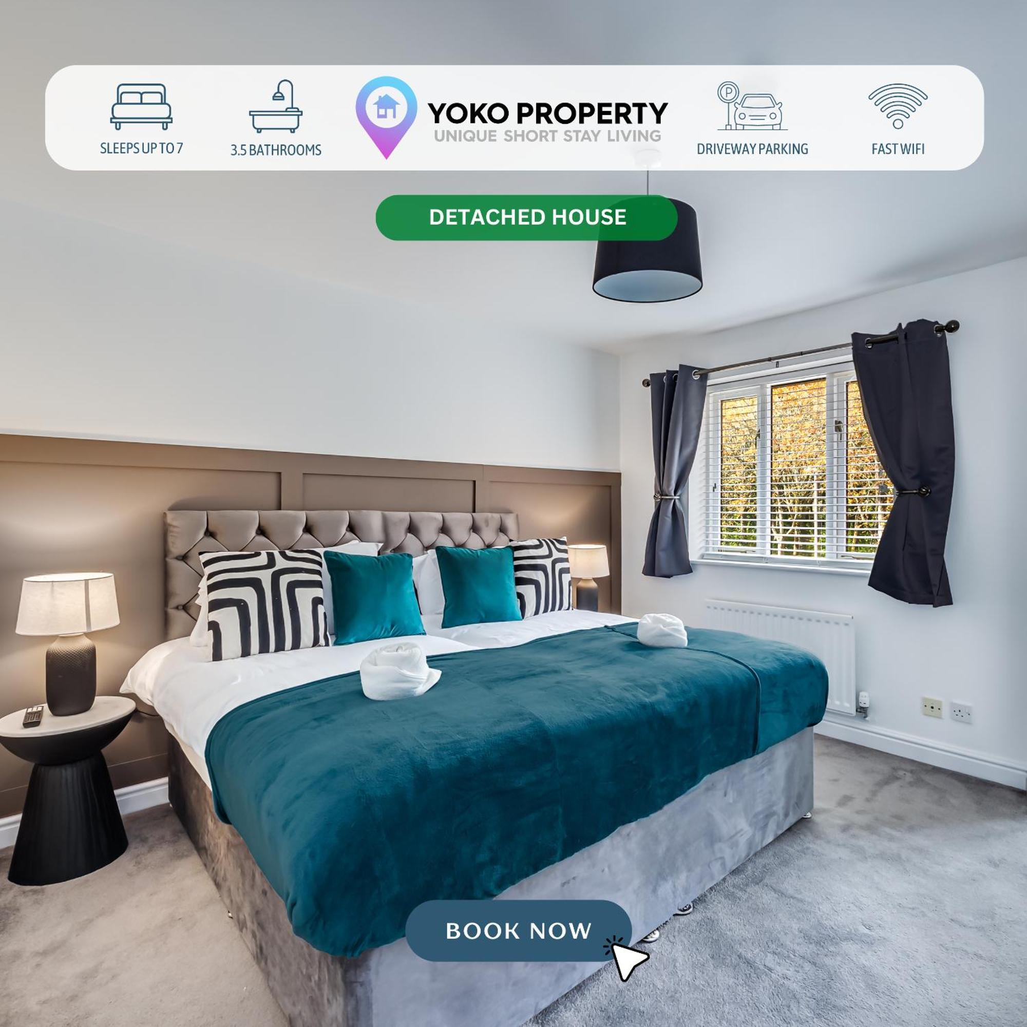 Holiday home Stylish Detached House - Close To Centre - Sleeps Up To 7 - Driveway Parking, Self Check-in, Study Room, Fast Wifi And Sky Tv By Yoko *